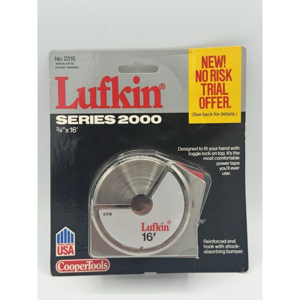 NEW Vintage Lufkin Series 2000 16 Foot Chrome Measuring Tape Number 2316 USA NOS